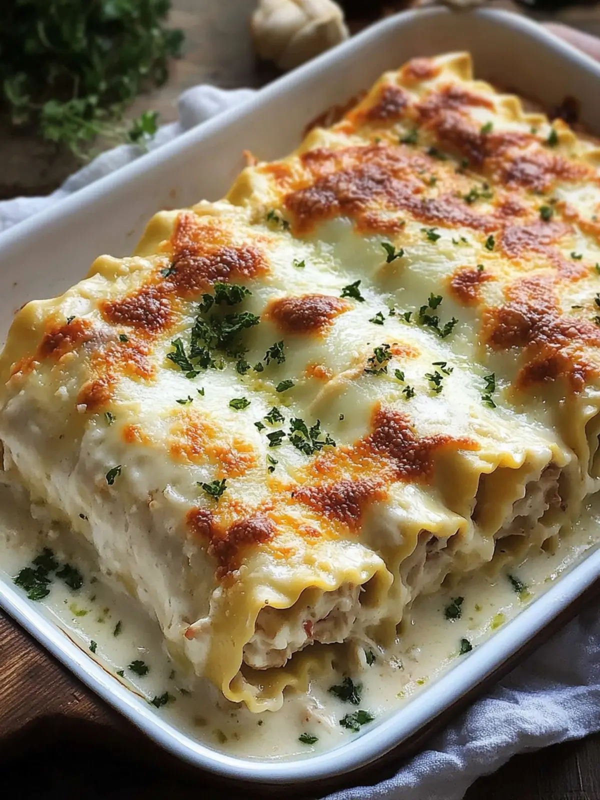 Creamy Chicken Alfredo Lasagna Roll-Ups: A Family Favorite 3 Chicken Alfredo Lasagna Roll-Ups