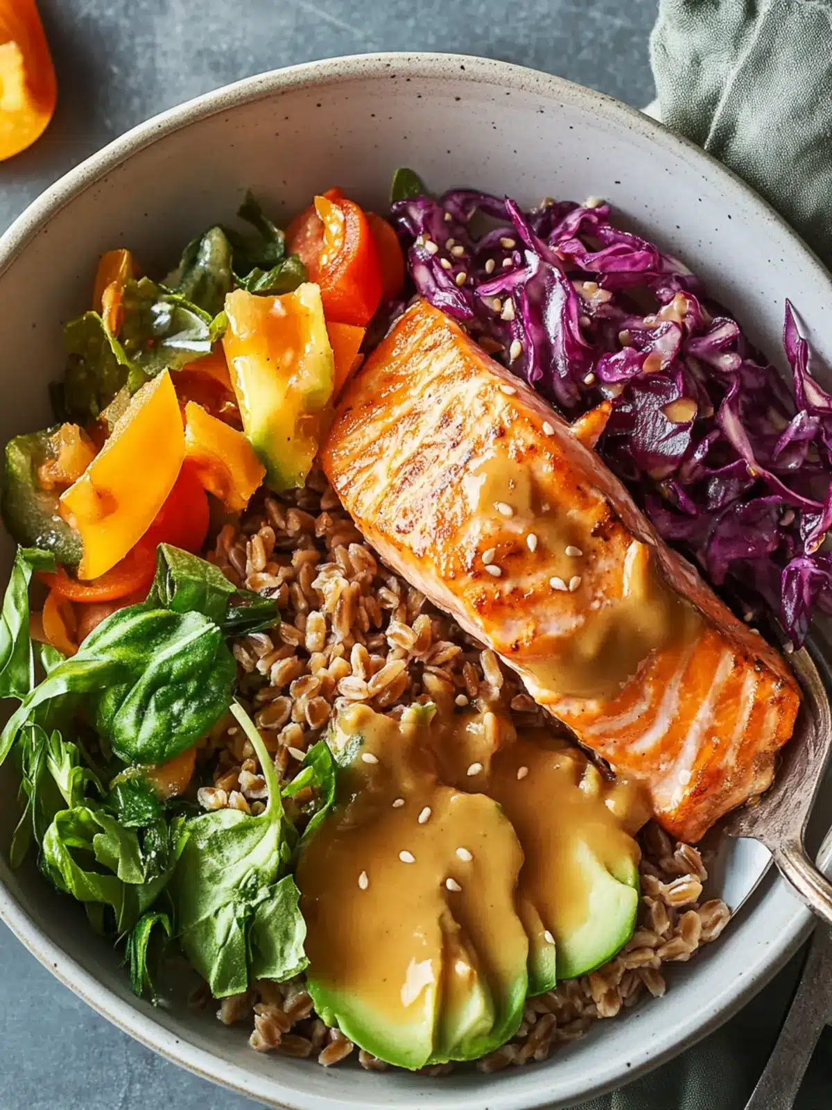 Miso Salmon & Farro Bowl: A Flavor-Packed Healthy Delight 3 Miso Salmon & Farro Bowl