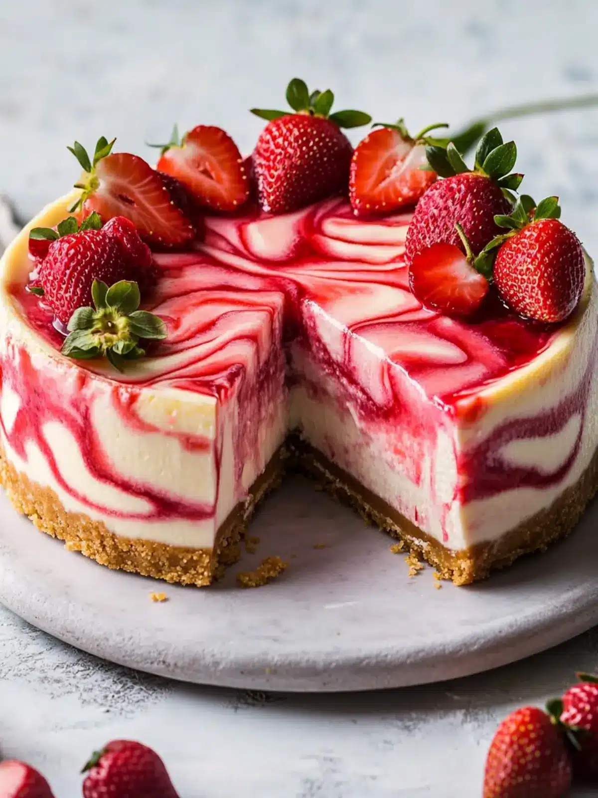 Decadent Strawberry Swirl Cheesecake to Wow Your Guests 3 Strawberry Swirl Cheesecake
