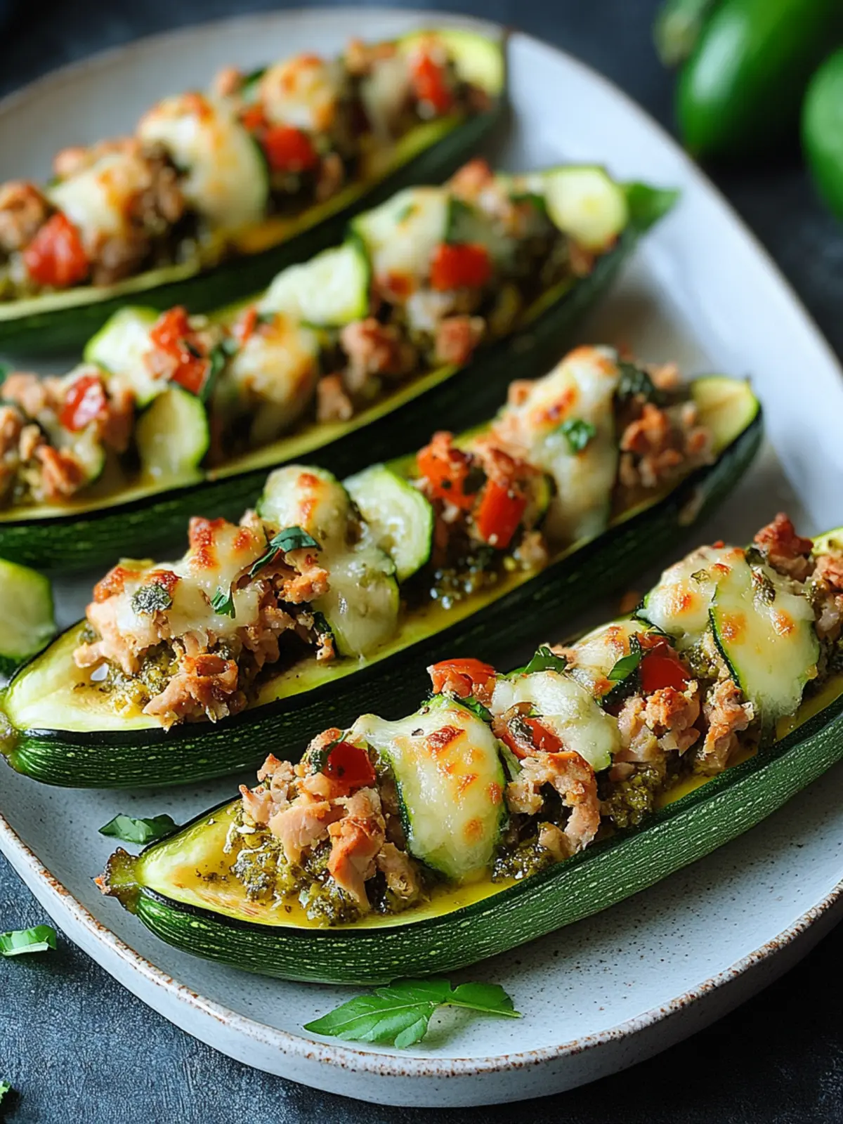 Turkey Pesto Stuffed Zucchini: Deliciously Healthy Twist 4 Turkey Pesto Stuffed Zucchini