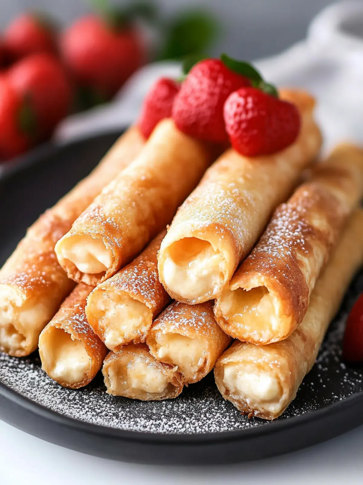 Crispy Cheesecake Taquitos with a Sweet Cinnamon Twist 3 Cheesecake Taquitos