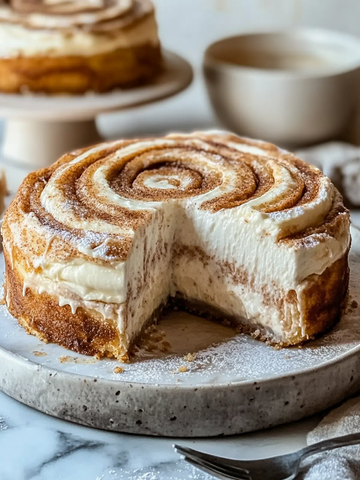 Delight in Fluffy & Creamy Cinnamon Roll Cheesecake Bliss 4 Fluffy & Creamy Cinnamon Roll Cheesecake