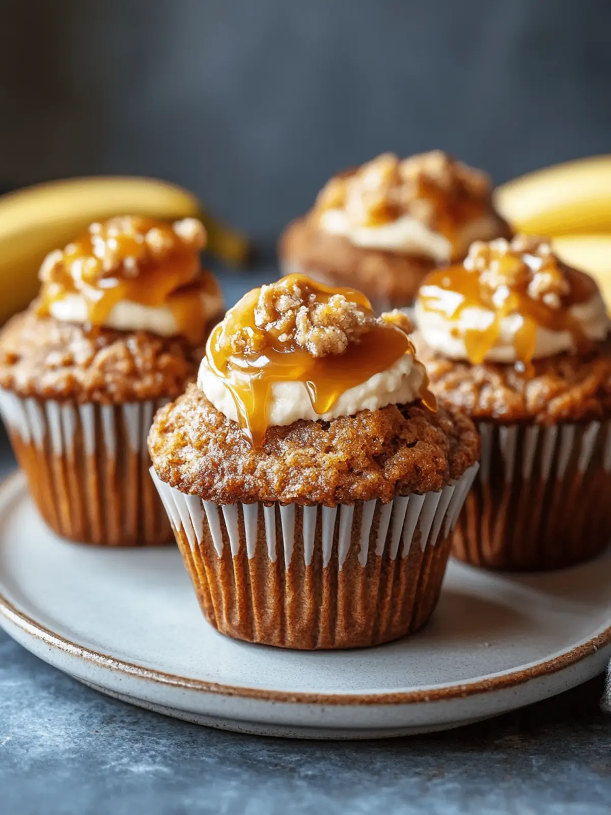 Caramel Cream Cheese Banana Muffins for a Sweet Morning Treat 4 Caramel Cream Cheese Banana Muffins