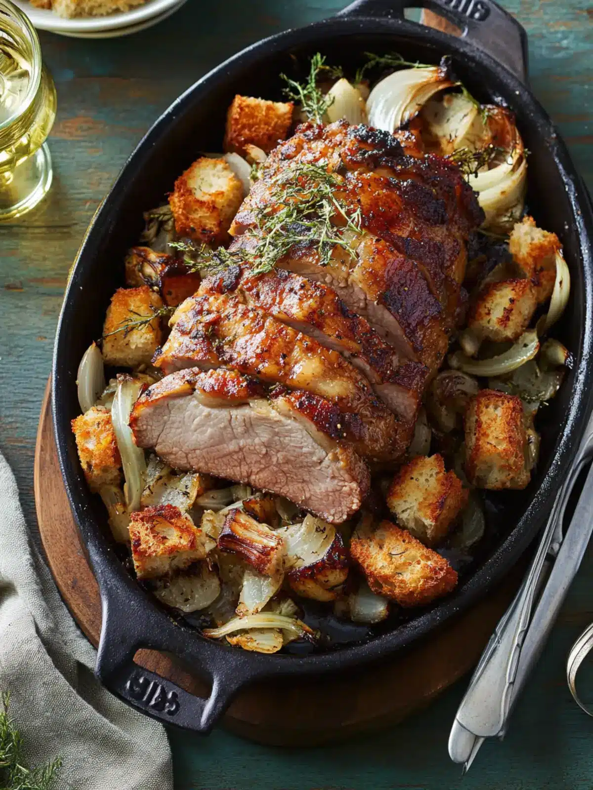 Savory Roast Pork Loin with Fennel and Chunky Croutons Delight 2 Roast Pork Loin with Fennel and Chunky Croutons