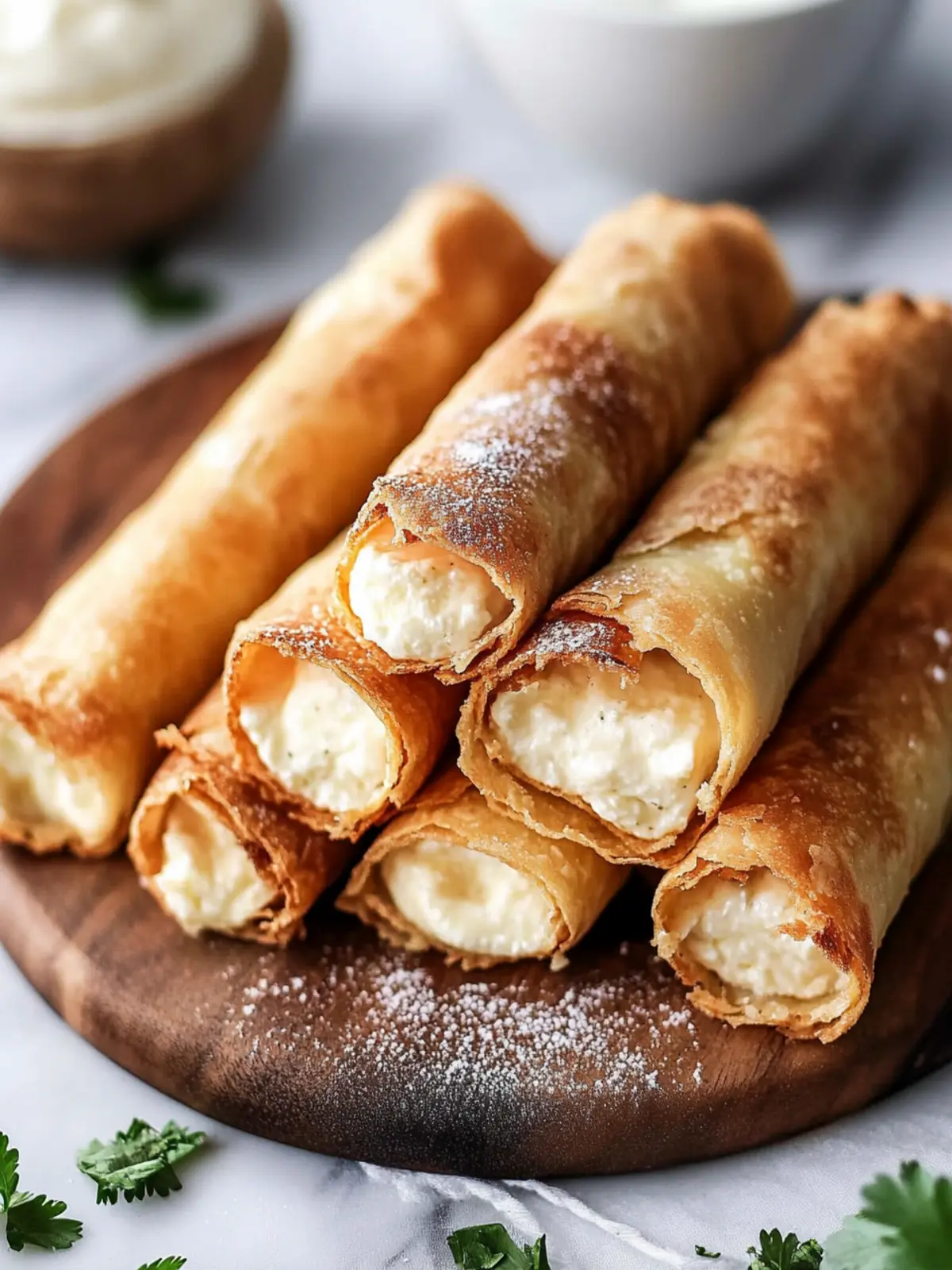 Crispy Cheesecake Taquitos with a Sweet Cinnamon Twist 4 Cheesecake Taquitos