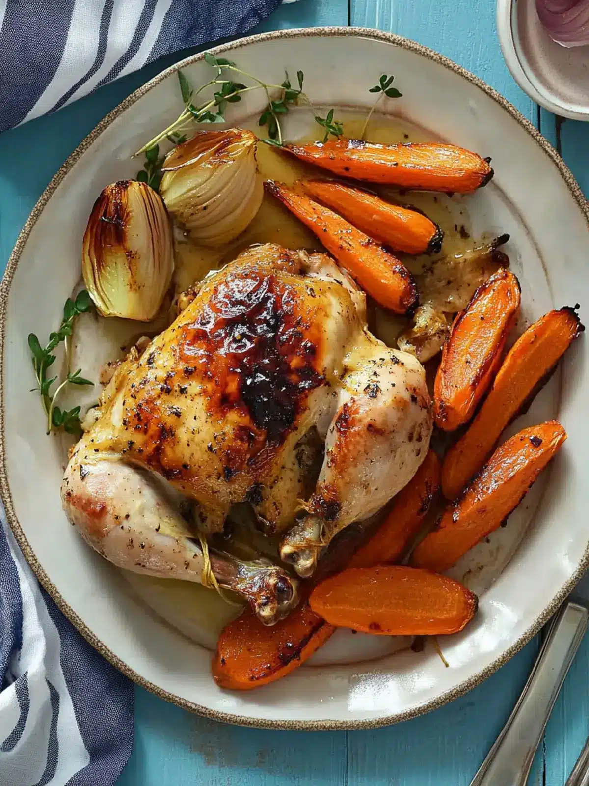 Spiced Roast Chicken with Sweet Caramelized Carrots and Shallots 3 Spiced Roast Chicken with Caramelized Carrots and Shallots