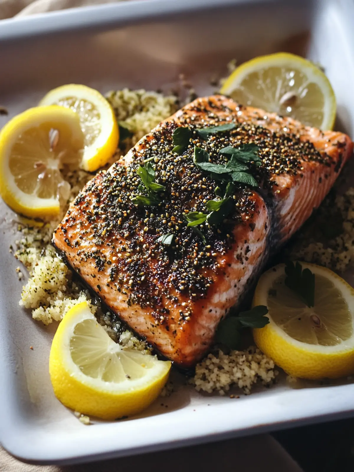 Za atar Roasted Salmon with Lemon: A Quick Flavor Explosion 4 Za atar Roasted Salmon with Lemon