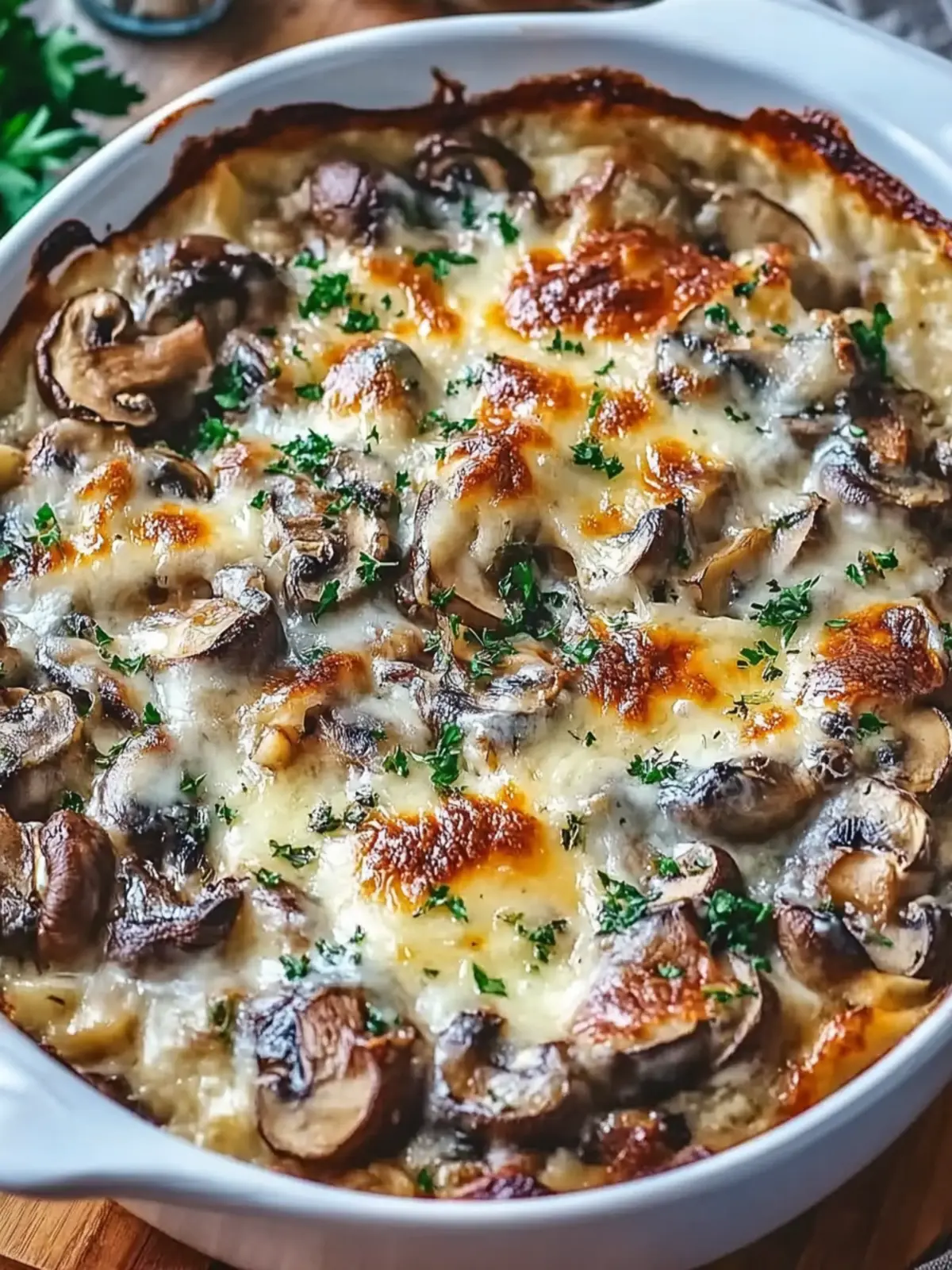 Melt-In-Your-Mouth Cheesy Mushroom Casserole Delight 3 Cheesy Mushroom Casserole