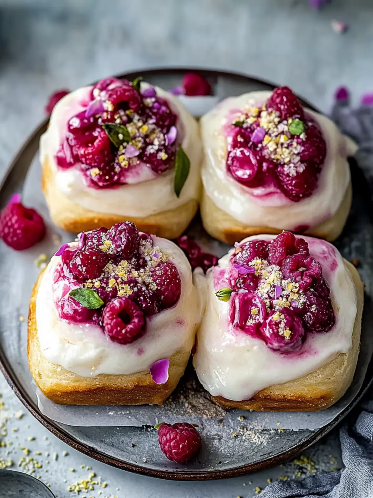Raspberry and Rose Cheesecake Buns for an Elegant Treat 3 Raspberry and Rose Cheesecake Buns