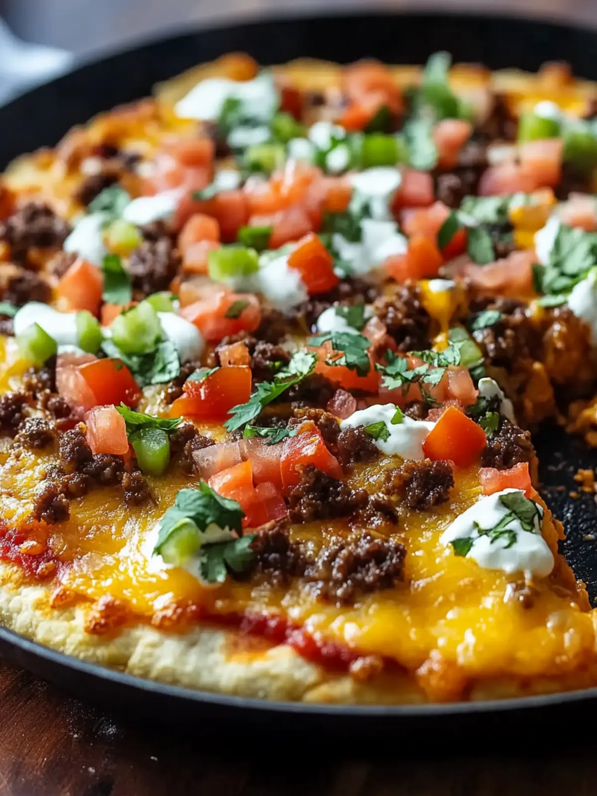 Skillet Taco Pizza: Quick, Cheesy Bliss for Taco Night! 2 Skillet Taco Pizza