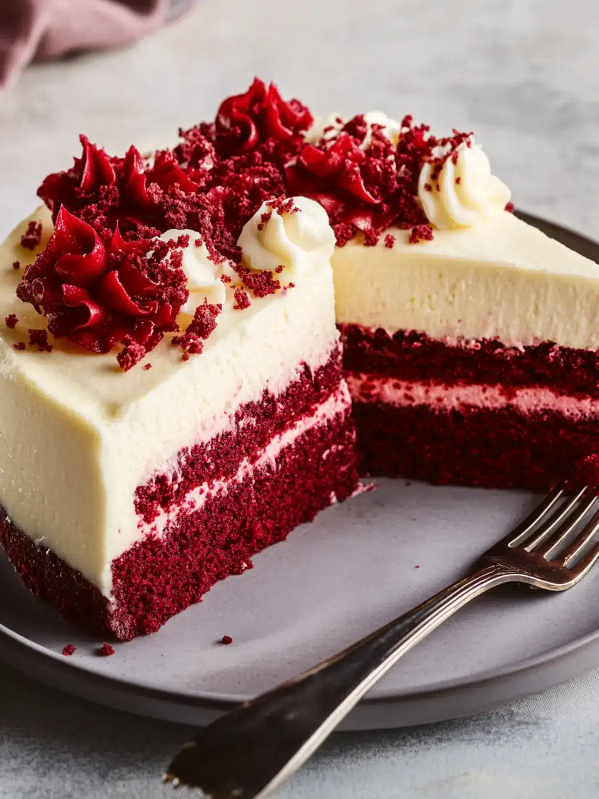 Irresistible Layered Red Velvet Cheesecake That Impresses Every Time 3 Layered Red Velvet Cheesecake