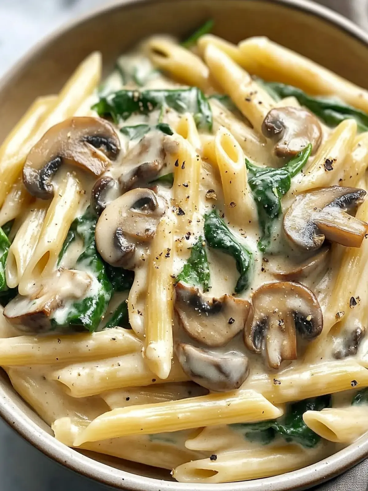 Creamy Mushroom Spinach Penne: Your New Favorite Pasta Delight 3 Creamy Mushroom Spinach Penne