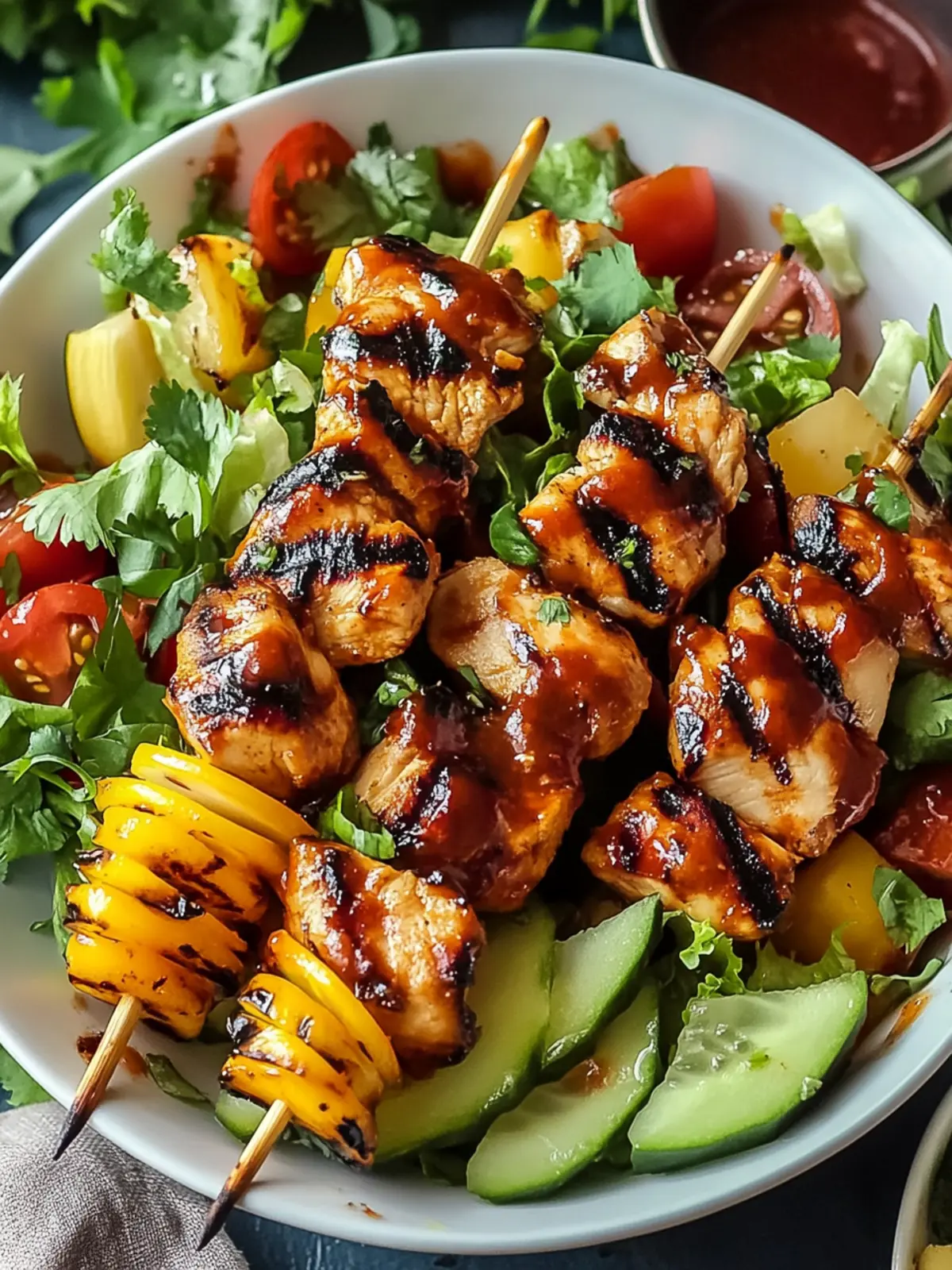 BBQ Chicken Skewer Salad: A Fresh Twist for Summer Meals 3 BBQ Chicken Skewer Salad