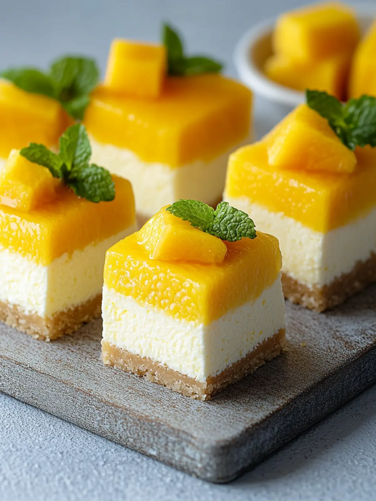 Delicious Mini Mango Cheesecake Cubes Recipe You Can t Resist 3 Mini Mango Cheesecake Cubes Recipe