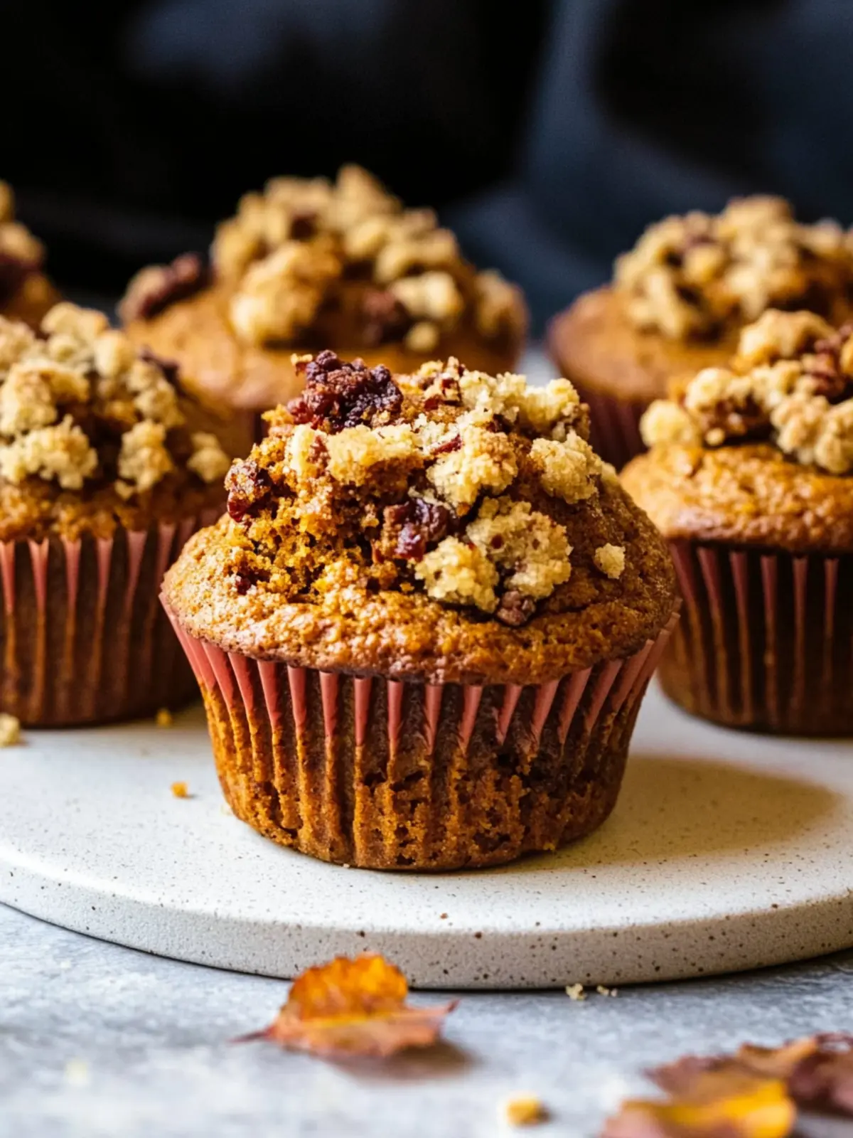 Vegan Pumpkin Muffins with Crunchy Pecan Streusel Delight 2 Vegan pumpkin muffins
