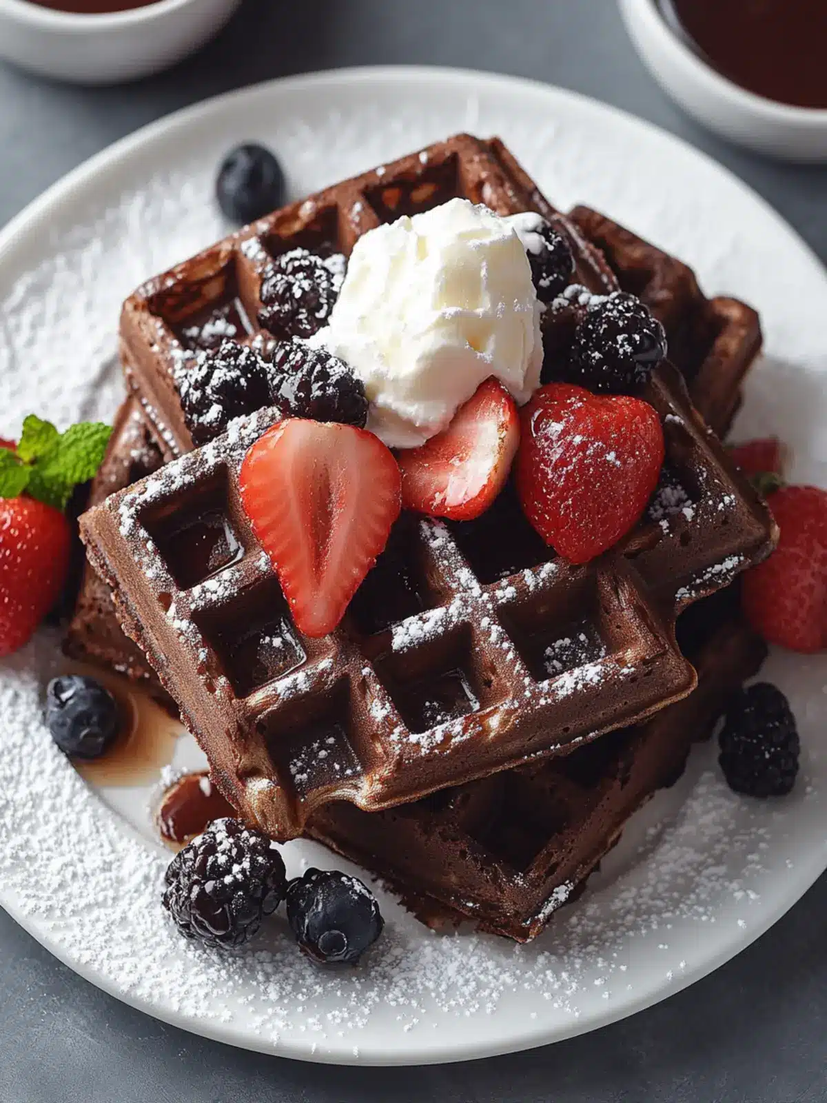 Decadent Chocolate Waffles for a Sweet Morning Bliss 2 Chocolate Waffles