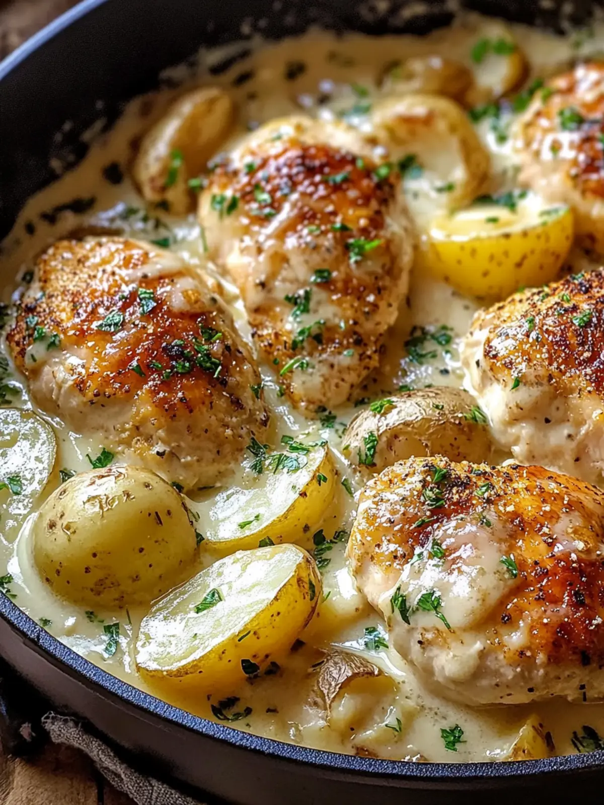 Creamy Garlic Cheesy Chicken & Potatoes in Just 30 Minutes 4 Creamy Garlic Cheesy Chicken & Potatoes