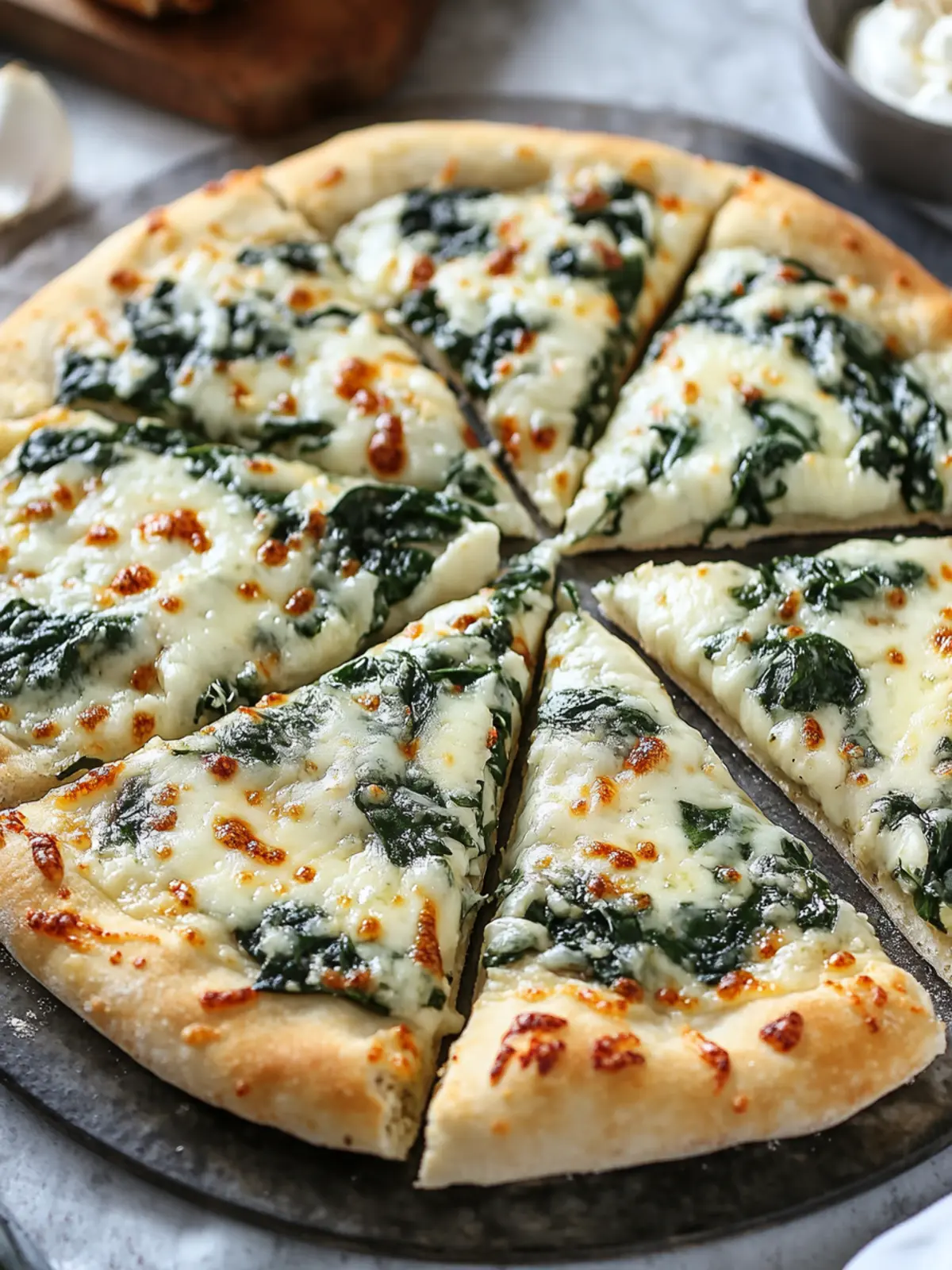 Delicious Roasted Garlic Spinach White Pizza Made Easy 3 Roasted Garlic Spinach White Pizza