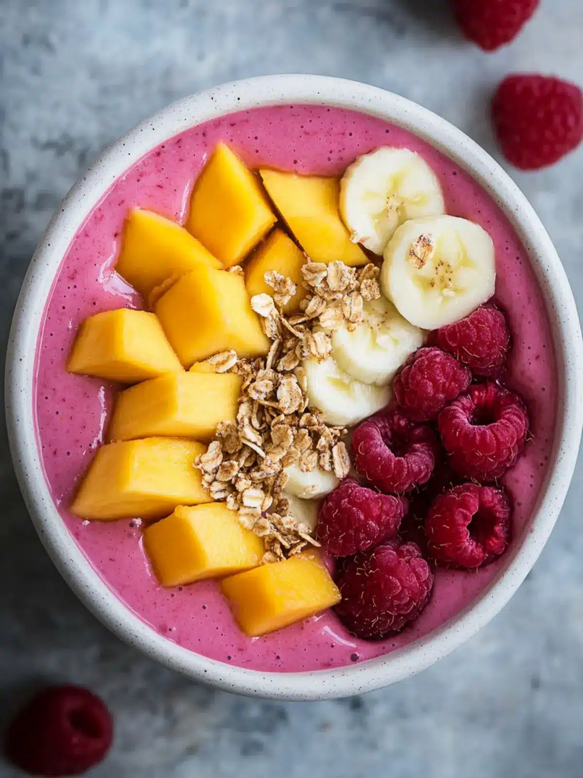 Raspberry Mango Smoothie Bowl: Blissfully Healthy & Delicious 4 Raspberry Mango Smoothie Bowl