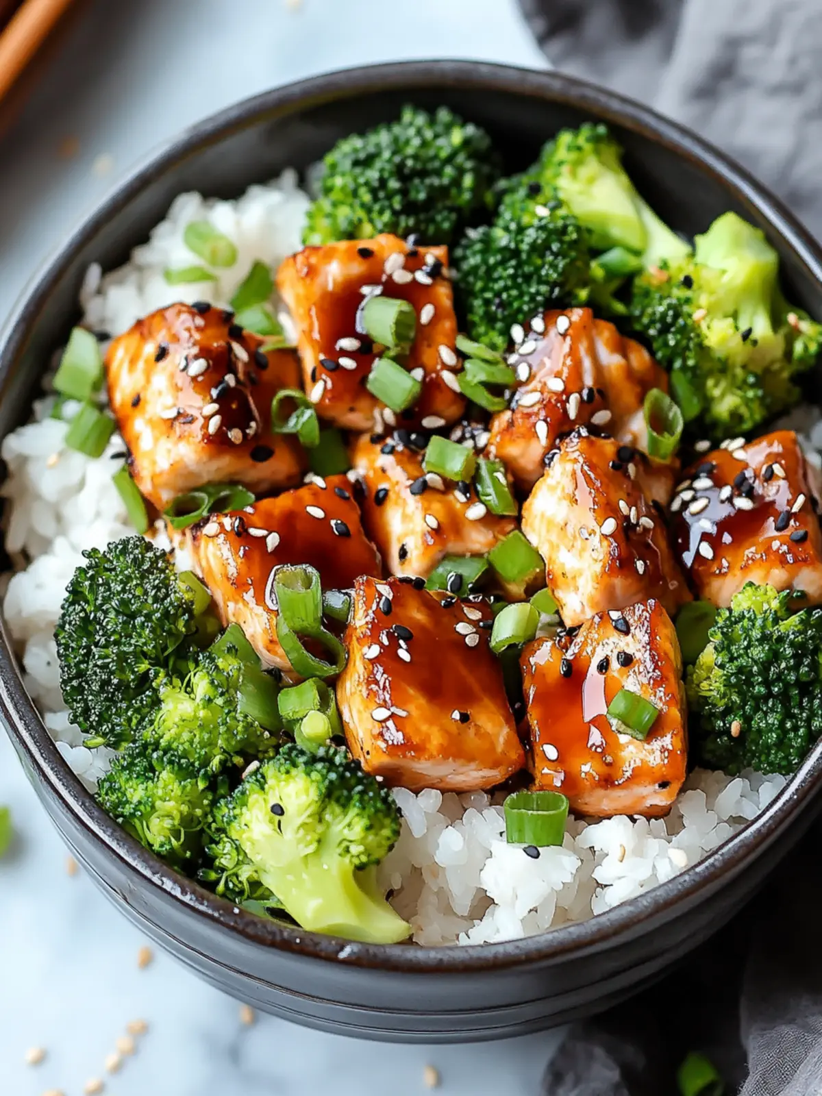 Savory Teriyaki Salmon Bowls with Broccoli in 30 Minutes 3 Teriyaki Salmon Bowls with Broccoli