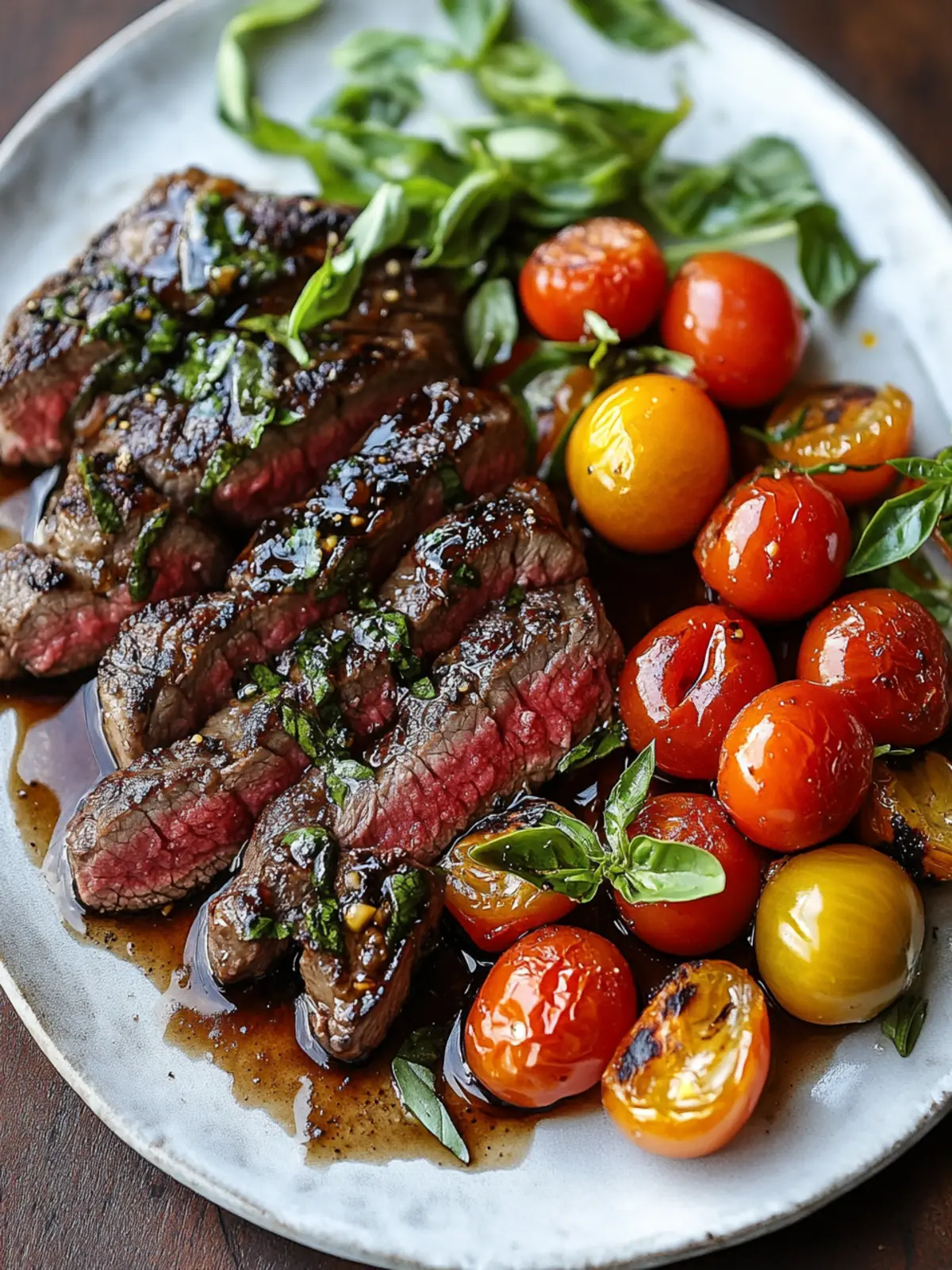 Irresistible Balsamic-Glazed Steak with Heirloom Tomatoes 2 Balsamic-Glazed Steak with Heirloom Tomatoes