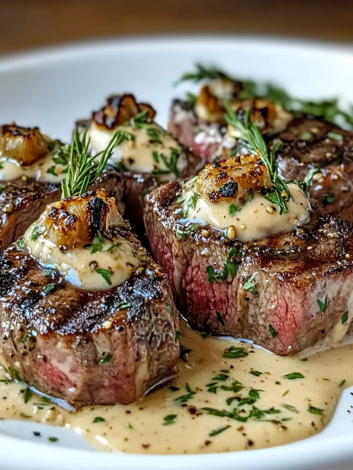 Savory Seared Steak with Bourbon Garlic Cream Sauce Delight 2 Seared Steak with Bourbon Garlic Cream Sauce