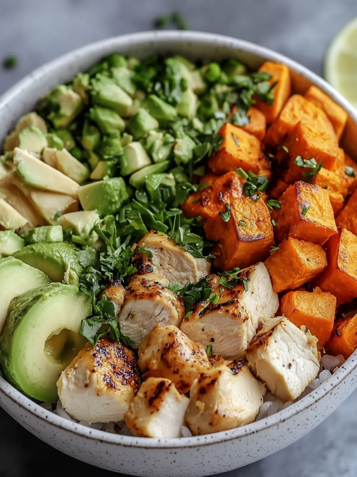 Healthy Chicken & Sweet Potato Rice Bowl for Easy Meal Prep 4 Healthy Chicken & Sweet Potato Rice Bowl