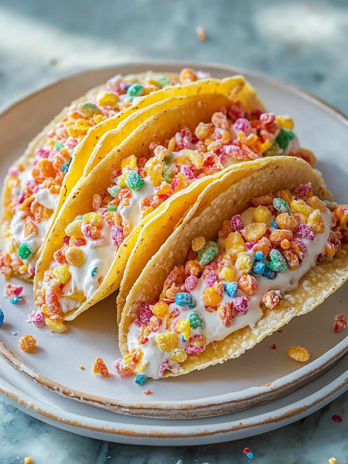 Fruity Pebbles Cheesecake Tacos: Fun, No-Bake Dessert Delight 2 Fruity Pebbles Cheesecake Tacos