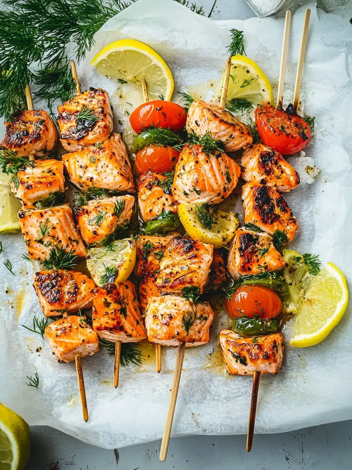 Mediterranean Salmon Skewers: Fresh, Flavorful, and Fast! 3 Mediterranean Salmon Skewers