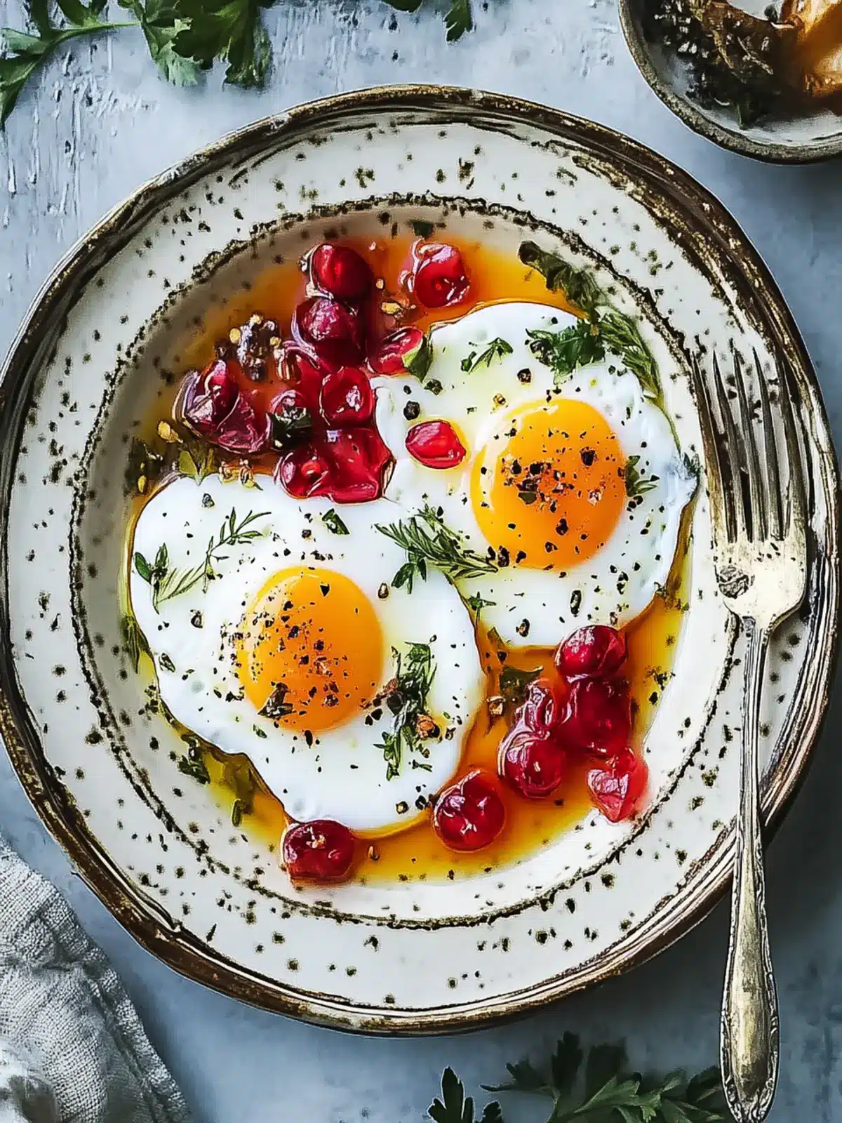 Irresistible Turkish Poached Eggs with Spicy Chili Oil Delight 2 Turkish Poached Eggs