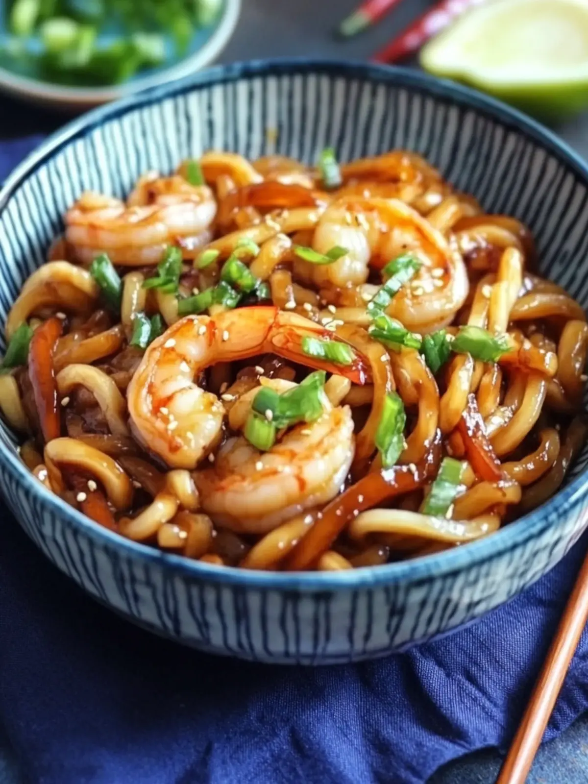Savory Yaki Udon with Shrimp Ready in 20 Minutes! 3 Yaki Udon with Shrimp