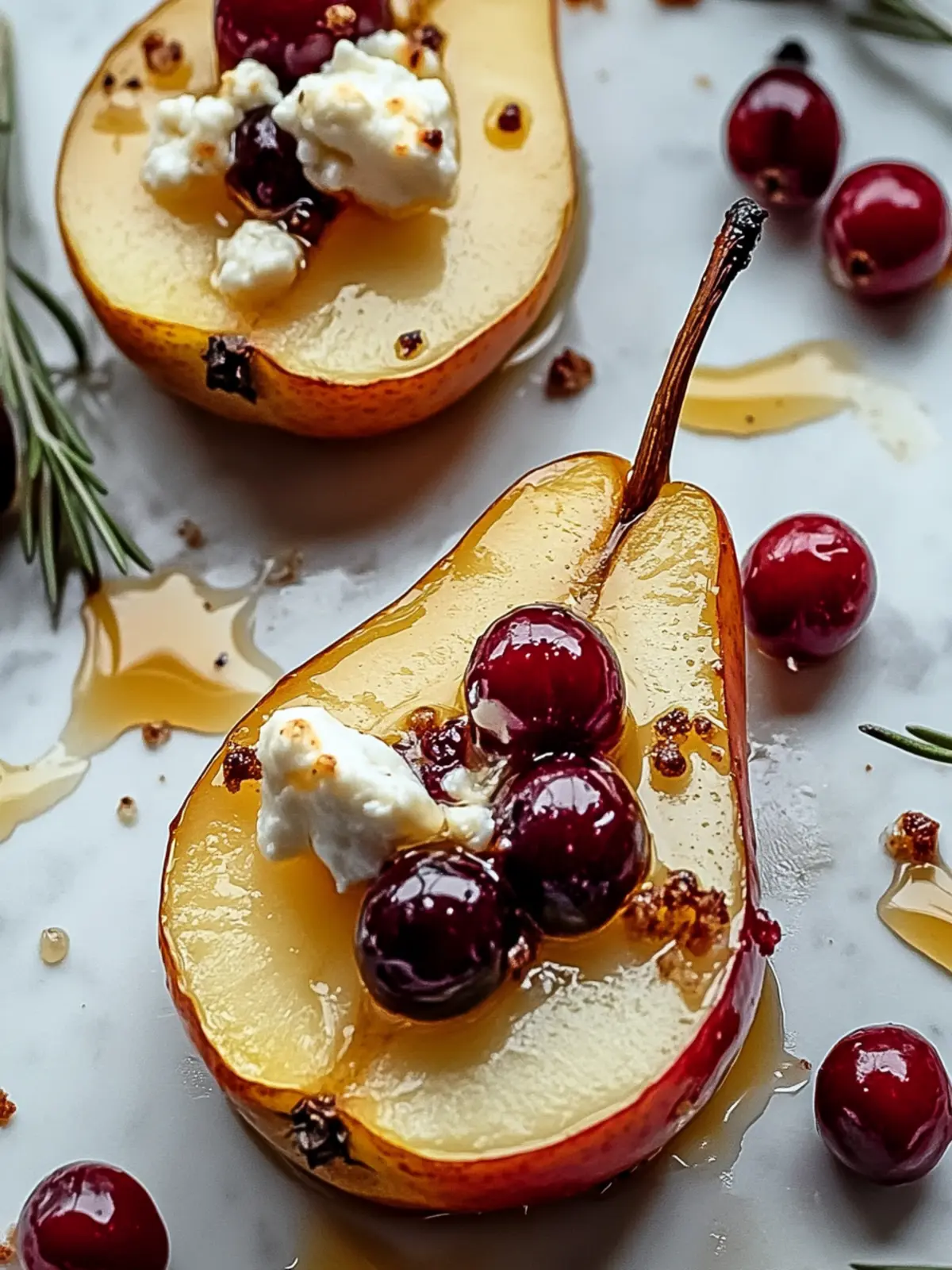 Gourmet Baked Pears with Goat Cheese, Honey, and Cranberries 2 Baked Pears with Goat Cheese, Honey, and Cranberries