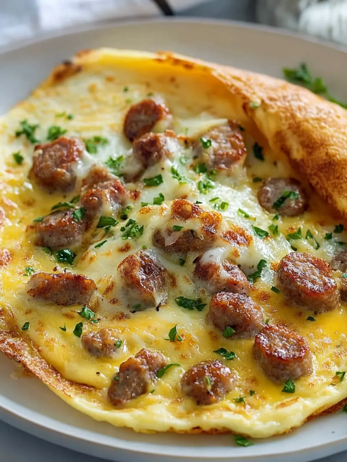Satisfy Mornings with a Savory Sausage & Cheese Omelette 3 Sausage & Cheese Omelette