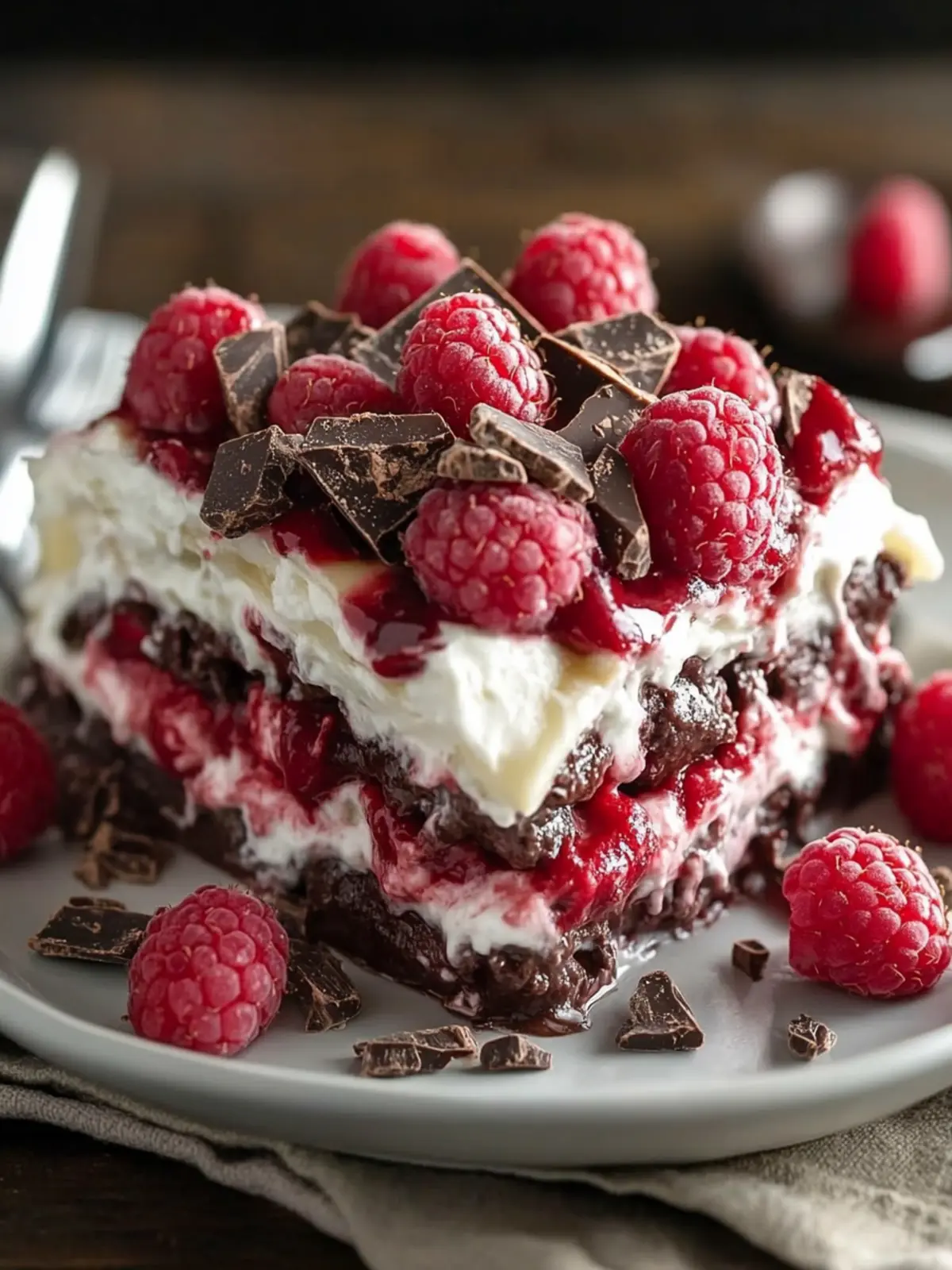Indulge in No-Bake Raspberry Chocolate Lasagna Bliss 3 Raspberry Chocolate Lasagna