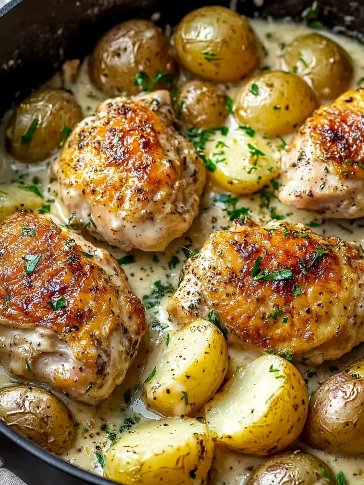 Creamy Garlic Cheesy Chicken & Potatoes in Just 30 Minutes 3 Creamy Garlic Cheesy Chicken & Potatoes