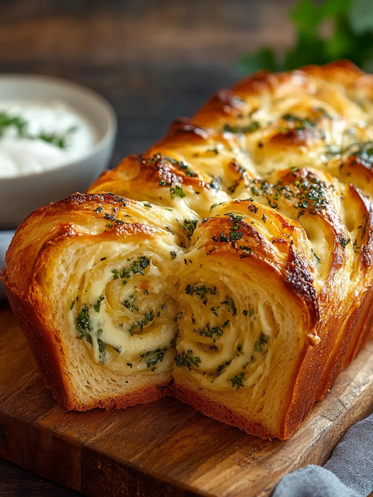 Savory Swirled Garlic Herb and Cheese Bread You Must Try 4 Swirled Garlic Herb and Cheese Bread