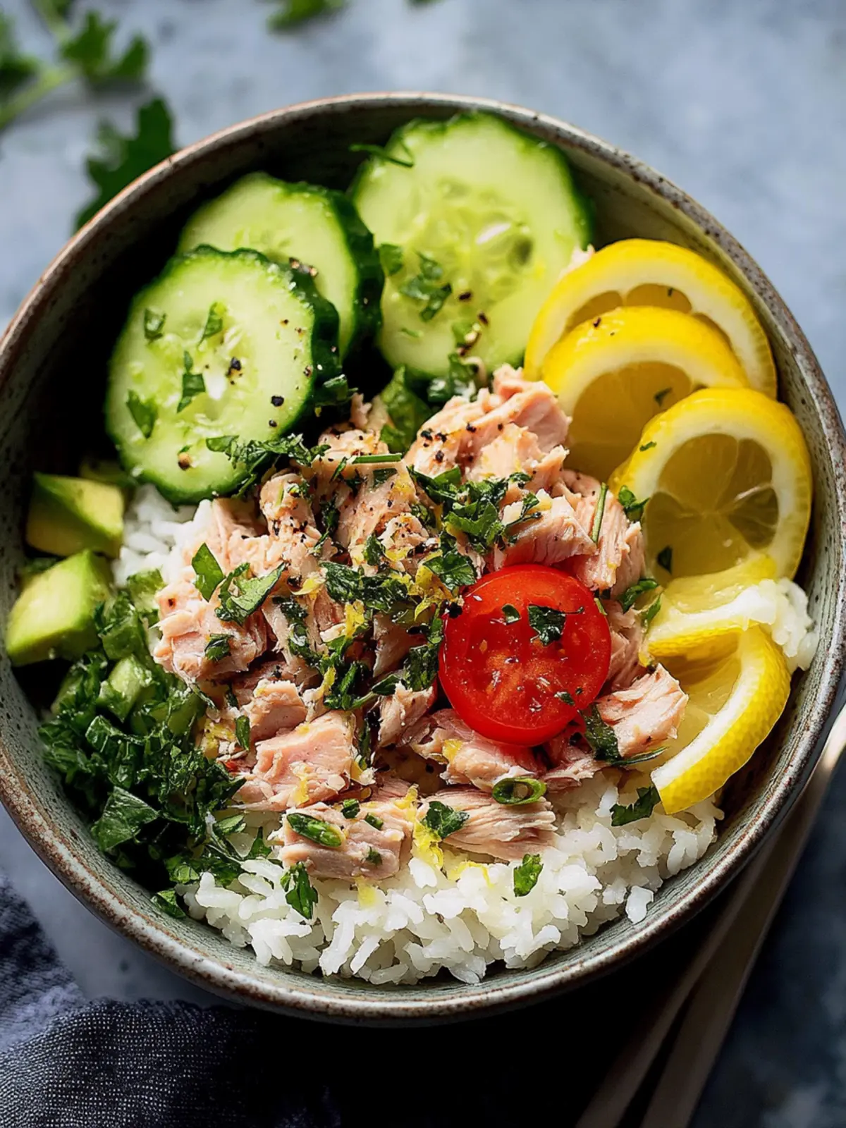 Lemon Herb Tuna Rice Bowl: Quick, Tasty, and Healthy Delight 3 Lemon Herb Tuna Rice Bowl