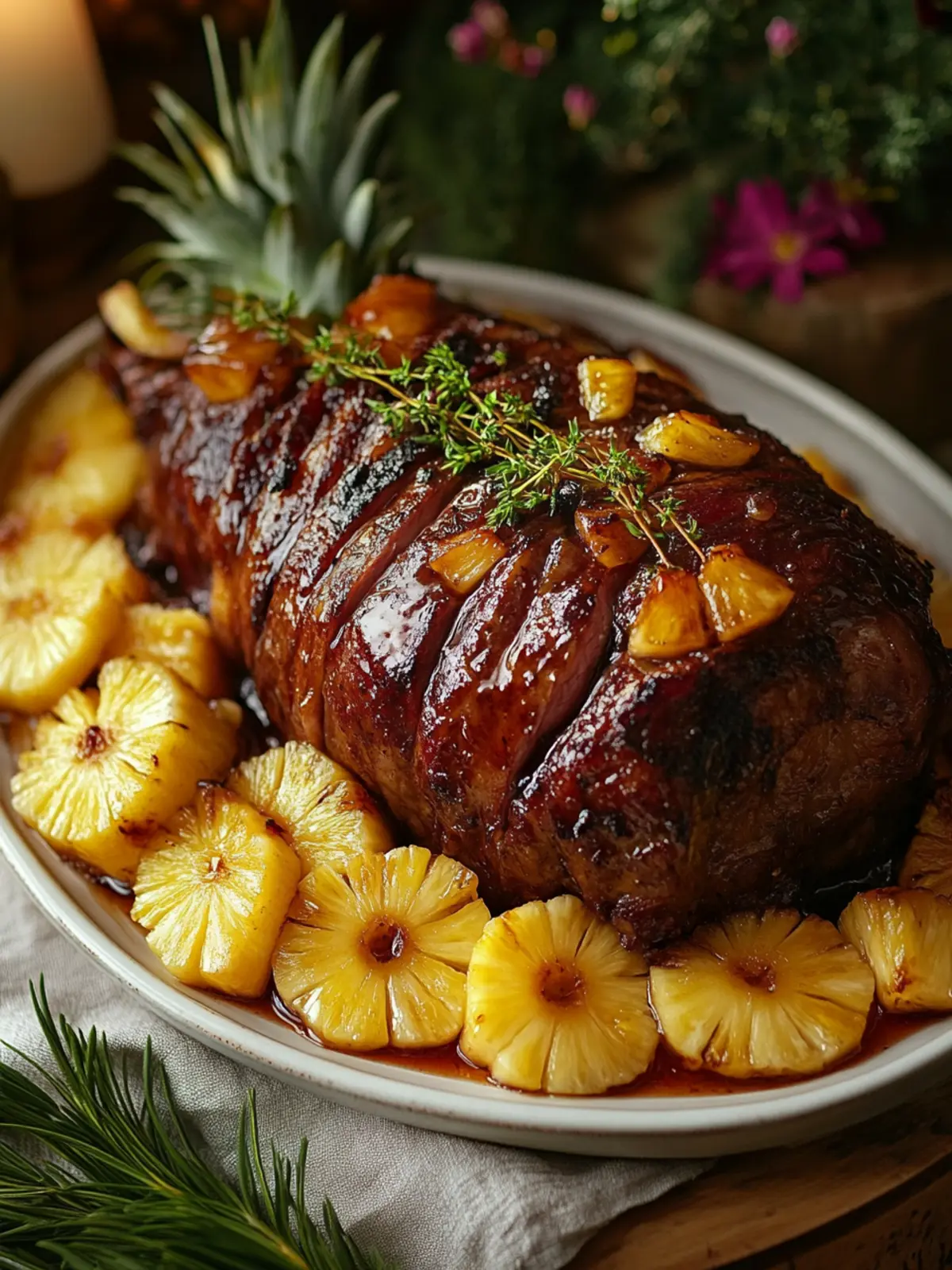 Savory Glazed Beef Leg with Pineapple and Honey Recipe Magic 3 Glazed Beef Leg with Pineapple and Honey