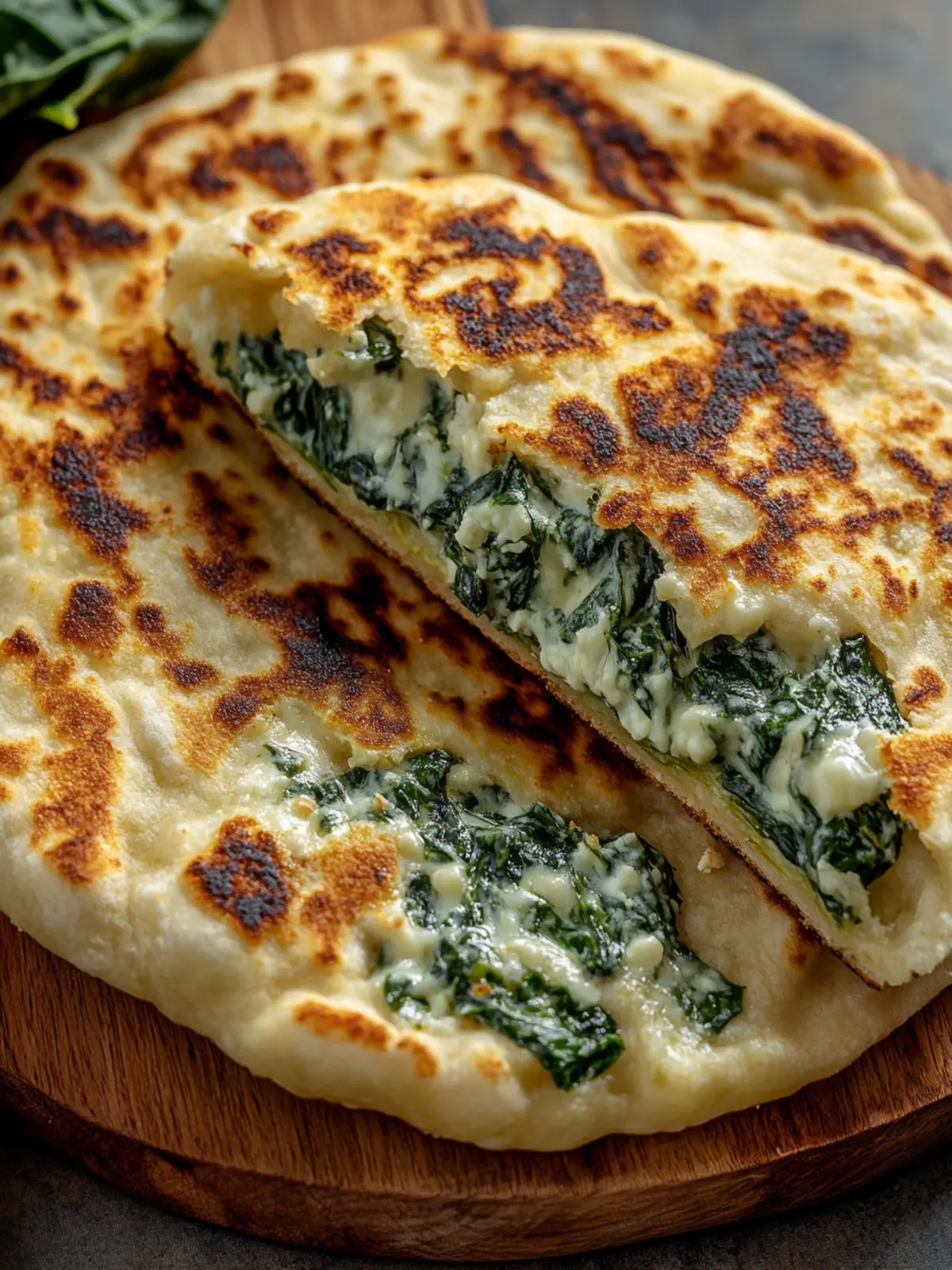 Cheesy Spinach Stuffed Flatbreads You Can't Resist Trying 2 Cheesy Spinach Stuffed Flatbreads