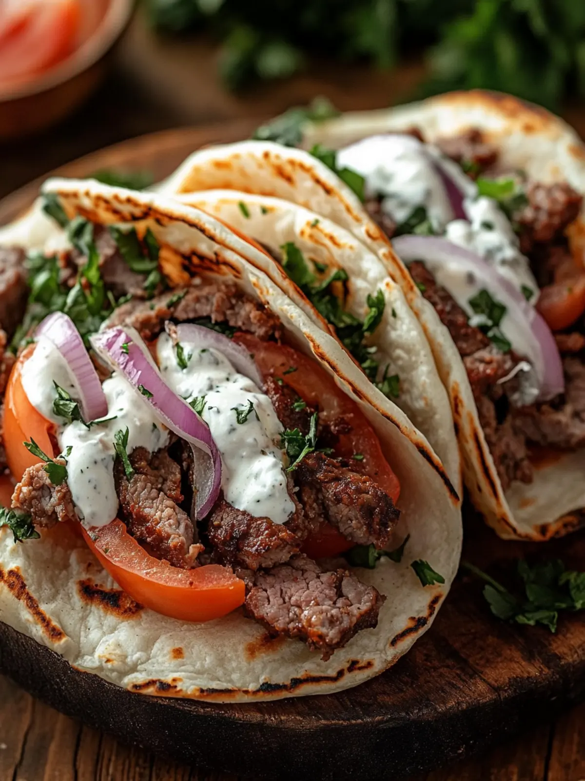 Delicious Ground Beef Gyros with Easy Homemade Tzatziki 2 Ground Beef Gyro