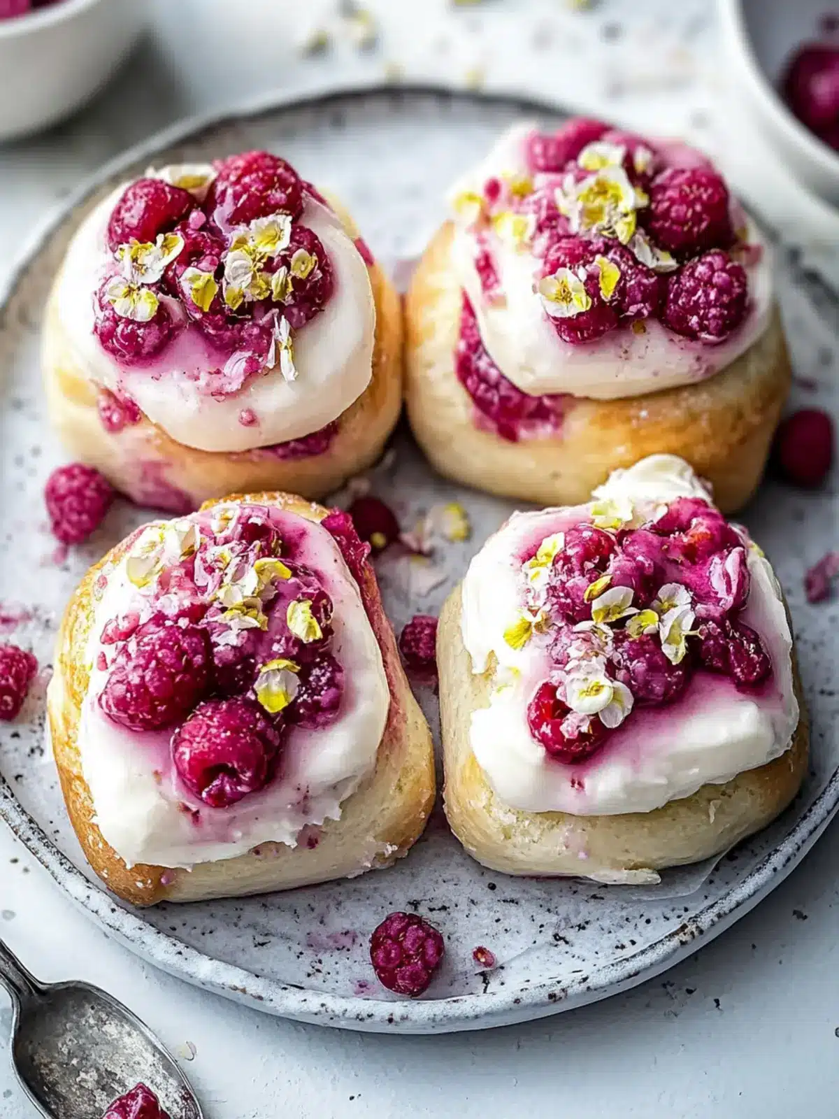 Raspberry and Rose Cheesecake Buns for an Elegant Treat 2 Raspberry and Rose Cheesecake Buns