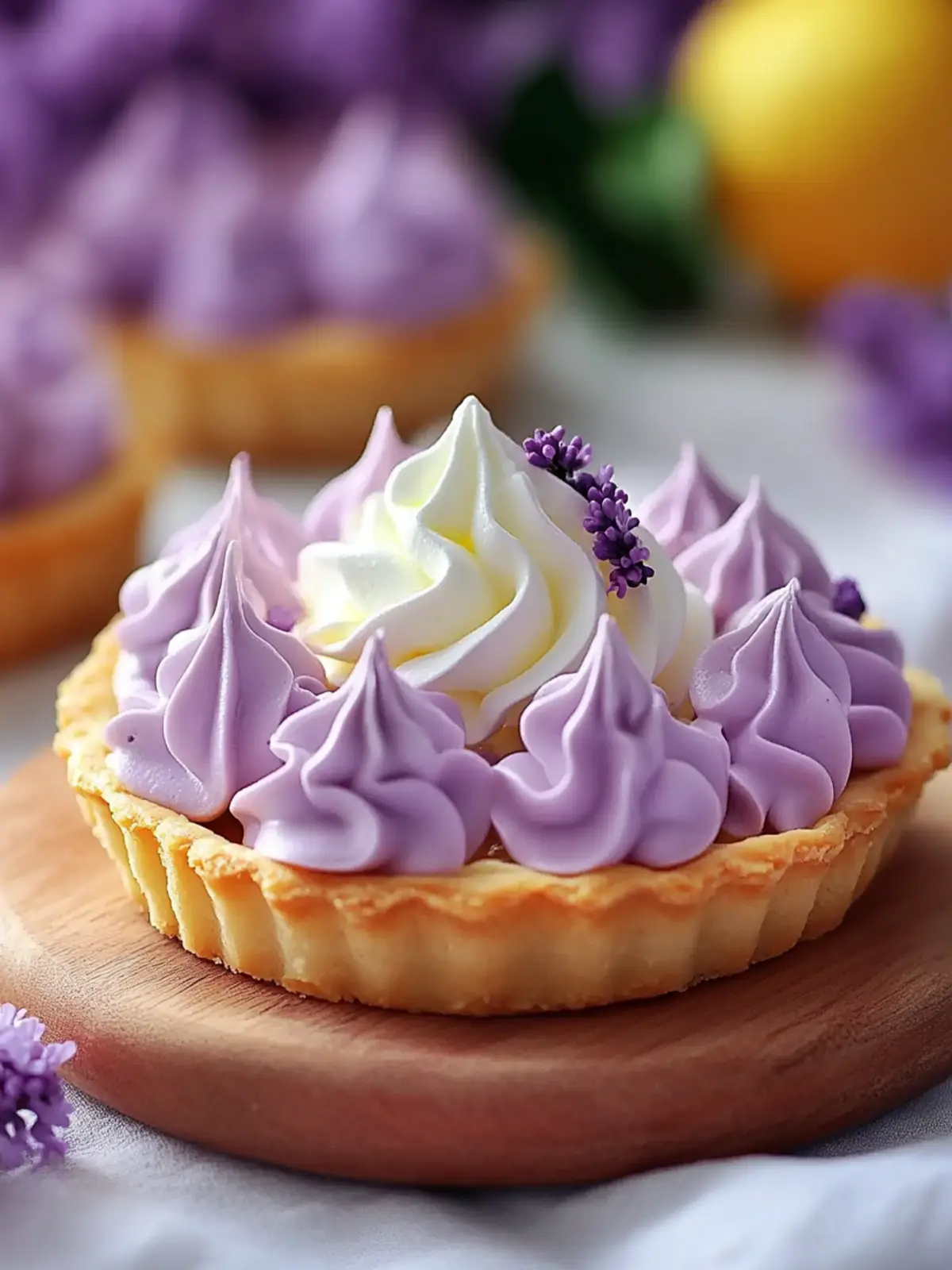 Mini Lemon Tart with Lilac Meringue for a Sweet Spring Treat 3 Mini Lemon Tart with Lilac Meringue