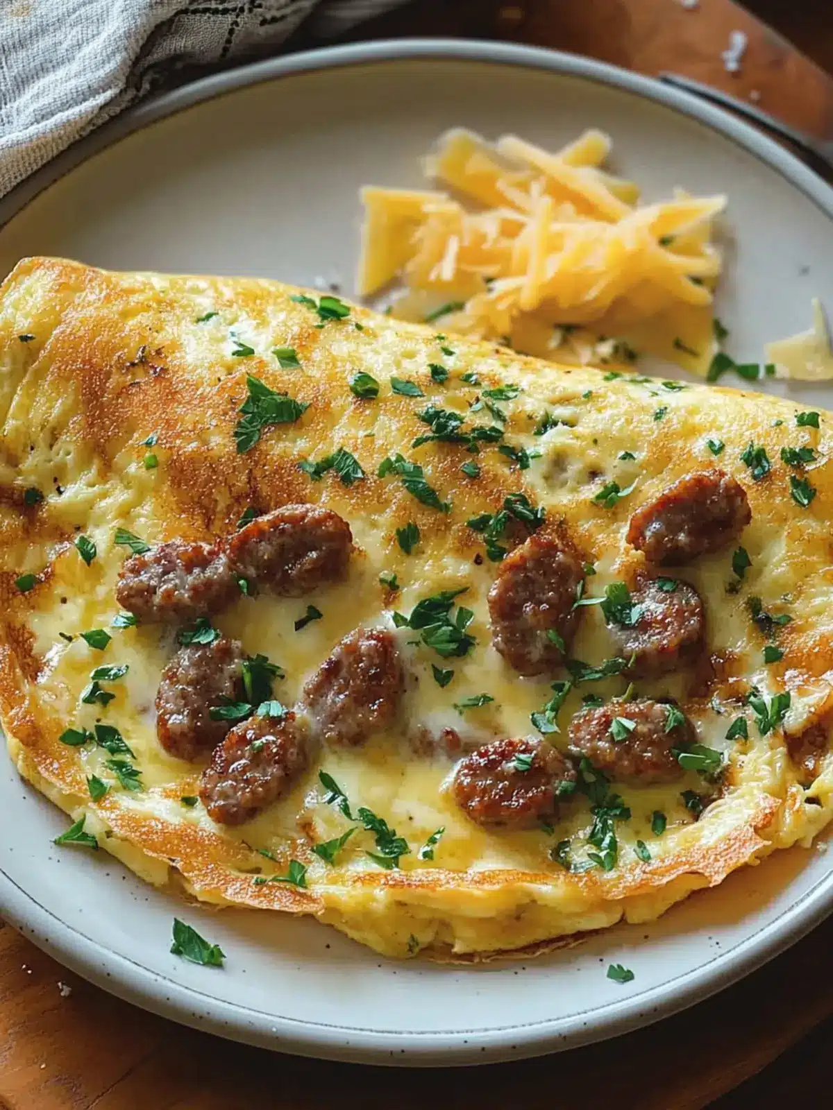 Satisfy Mornings with a Savory Sausage & Cheese Omelette 4 Sausage & Cheese Omelette