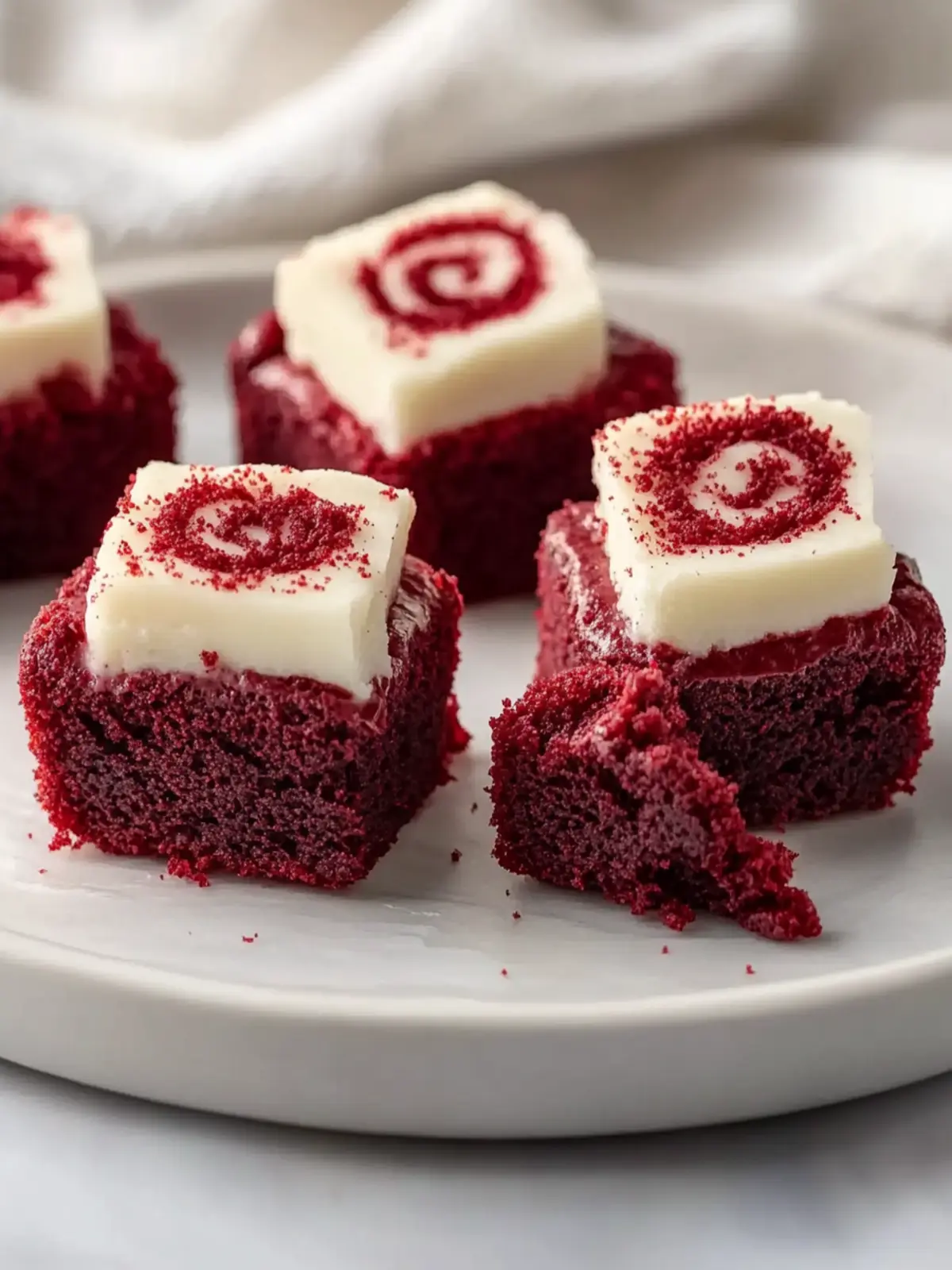 Delicious Homemade Red Velvet Brownie Bites with Creamy Swirls 3 Homemade Red Velvet Brownie Bites