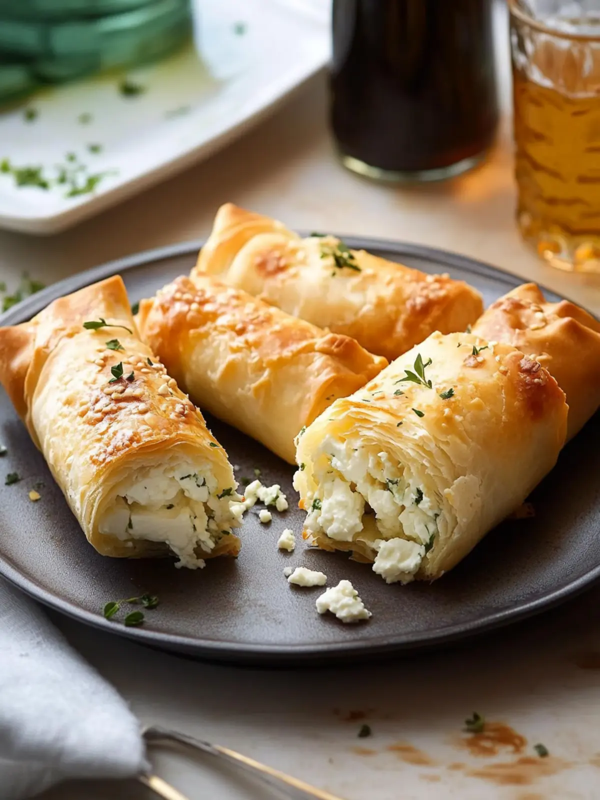 Crispy Feta Rolls with Hot Honey A Must-Try Appetizer! 4 Feta Rolls