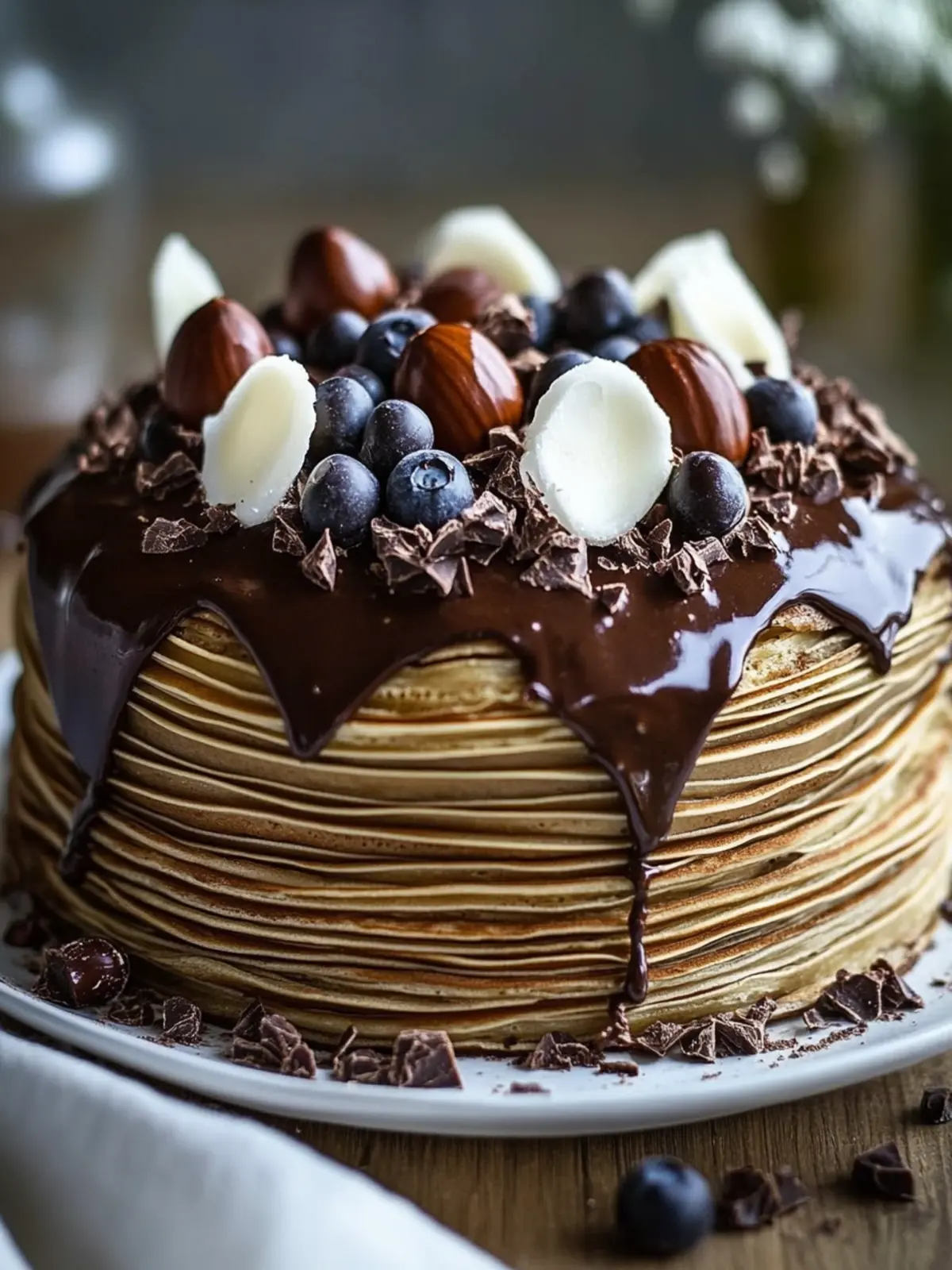 Decadent Chocolate Hazelnut Crepe Cake You Must Try Today 2 Chocolate Hazelnut Crepe Cake