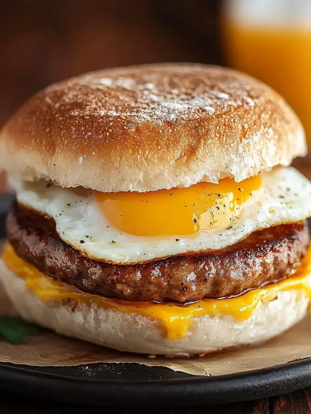 Savor the Perfect Sausage & Egg Breakfast Sandwich Delight 2 Sausage & Egg Breakfast Sandwich