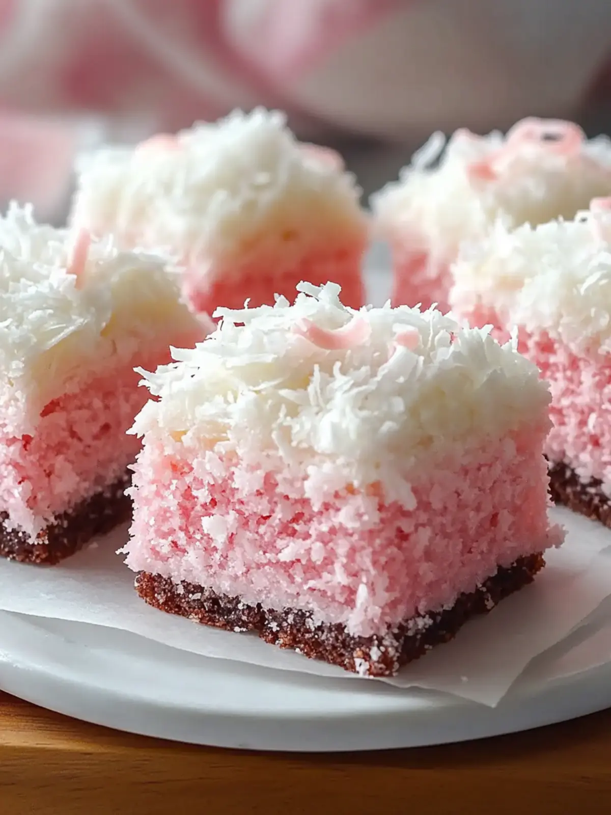 Pink Coconut Snowball Cake Bars to Brighten Your Day 3 Pink Coconut Snowball Cake Bars