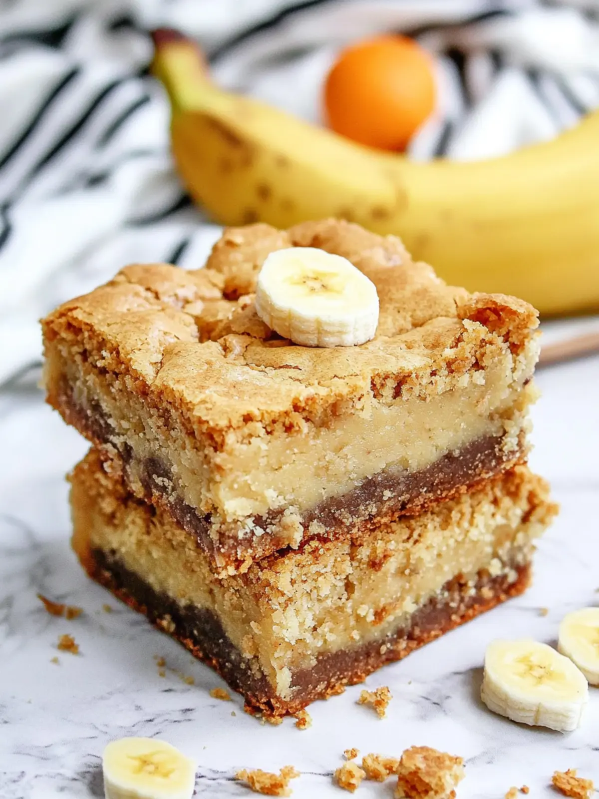 Irresistible Banana Blondies with Creamy Vanilla Wafer Crust 2 Banana Blondies
