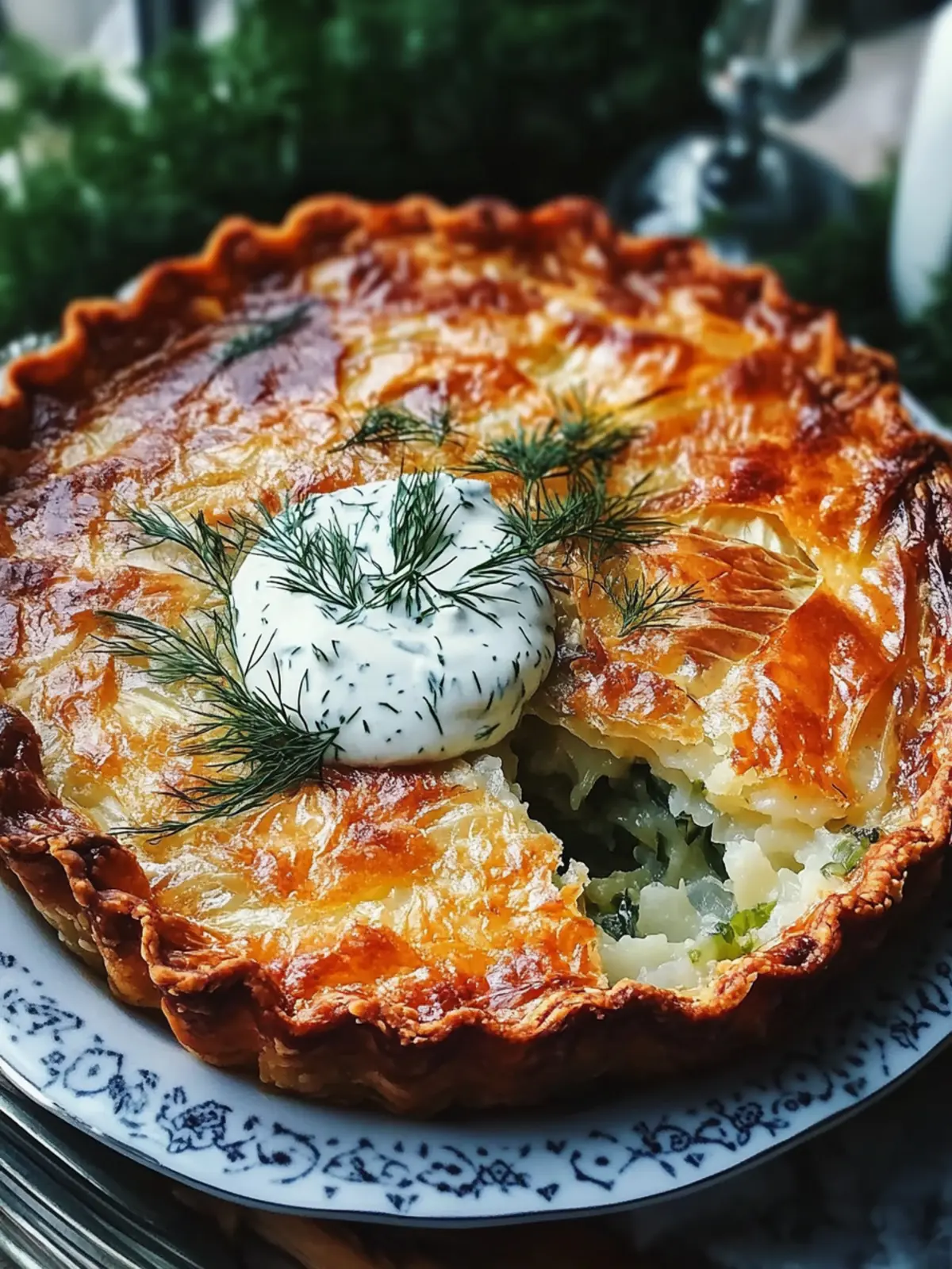 Crispy Cabbage Pie with Dill Cream Sauce: A Veggie Delight 4 Crispy Cabbage Pie with Dill Cream Sauce
